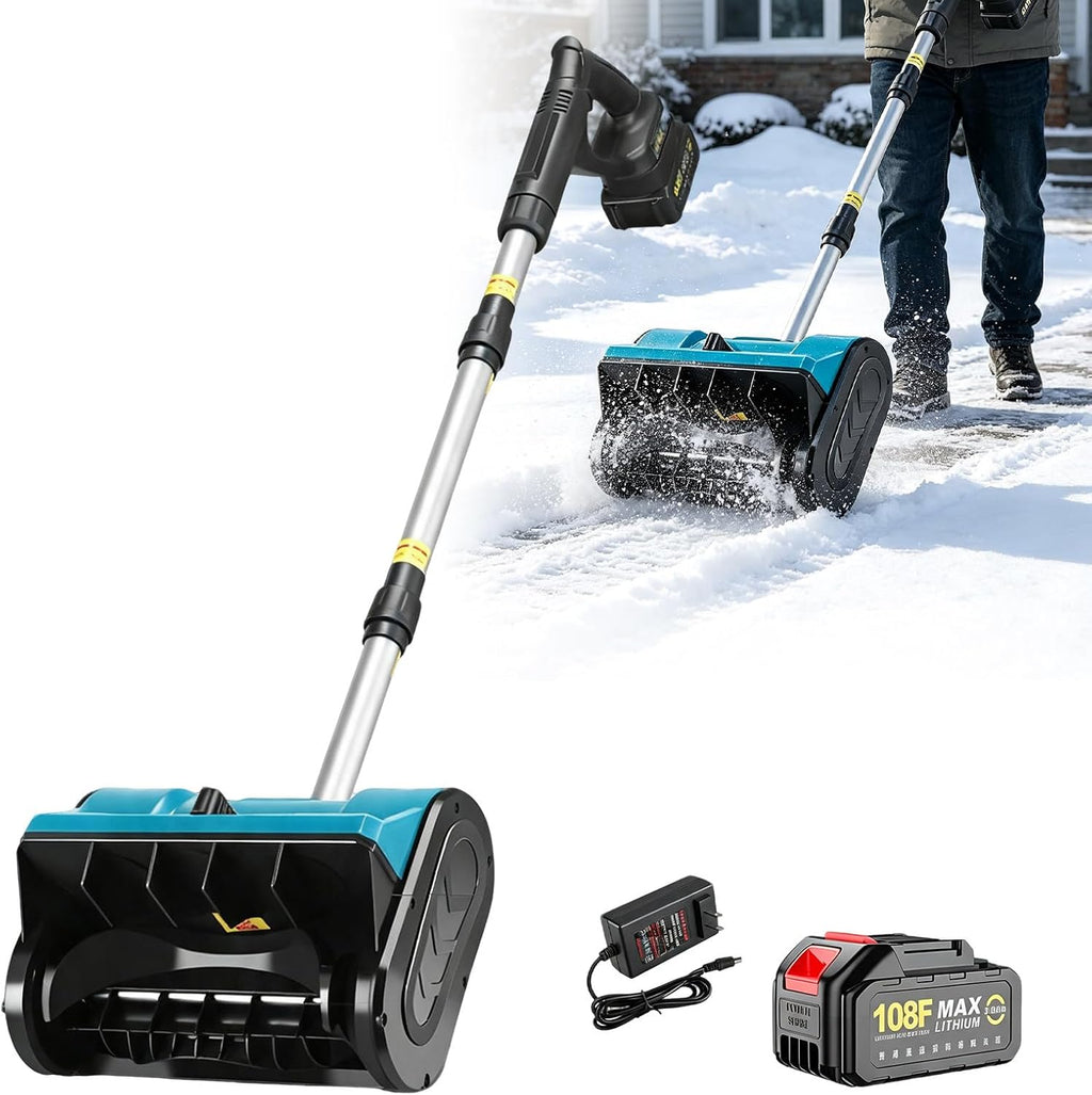 Battery Powered Snow Shovel Portable Snow Blower 3.0AH-Blue
