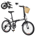 20-Inch Folding Bike for Adults & Teens, 6-Speed Commuter