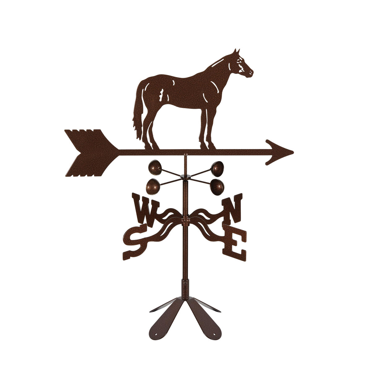 EZ Vane Steel Quarter Horse Weathervane with Wind Cups — Roof Mount