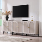 IFGET 61.75" W Modern Arched Sideboard Buffet Cabinet with Storage, Natural