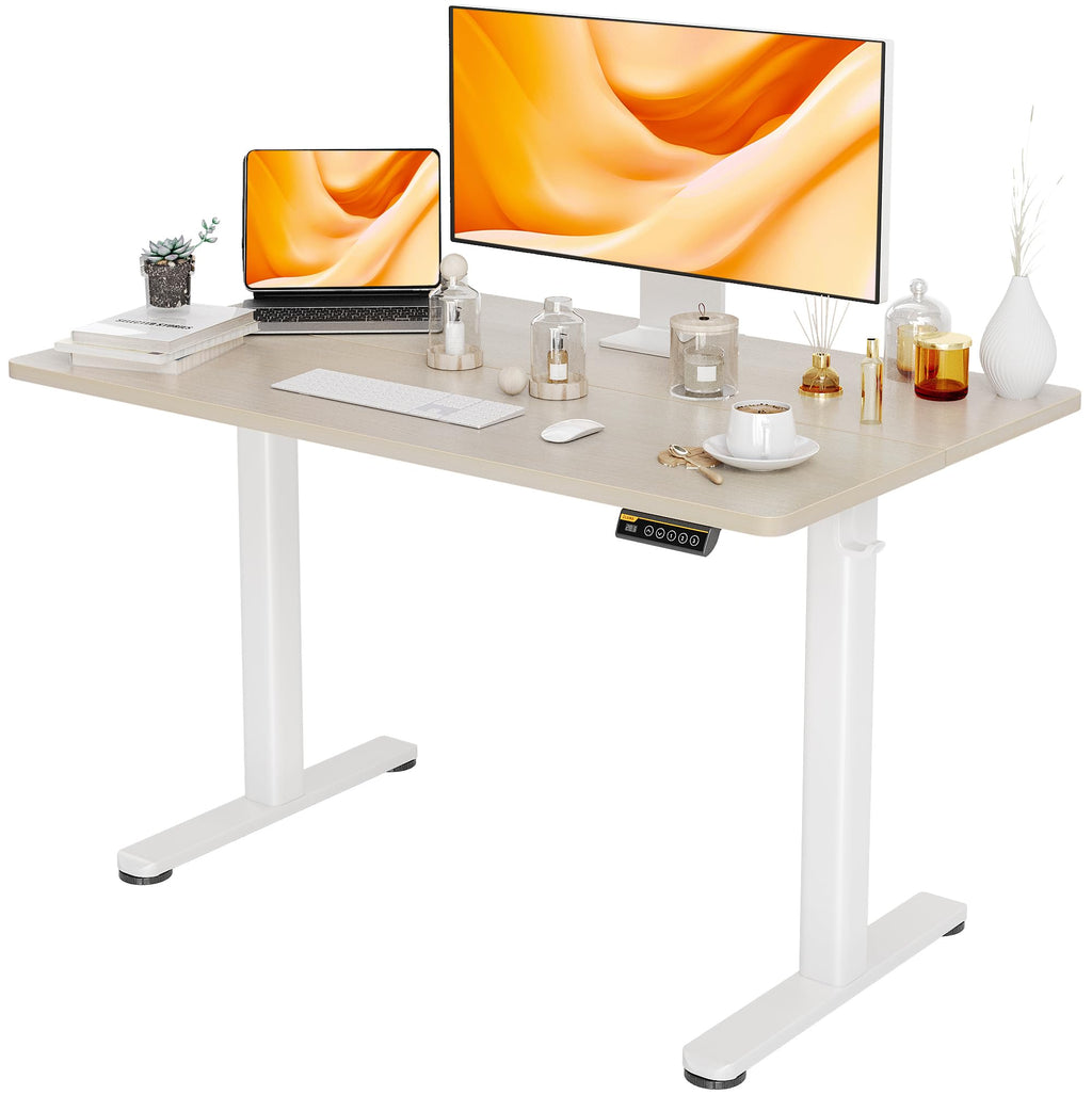 Claiks Electric Height Adjustable Standing Desk, 48x24 Inch, Deep Black