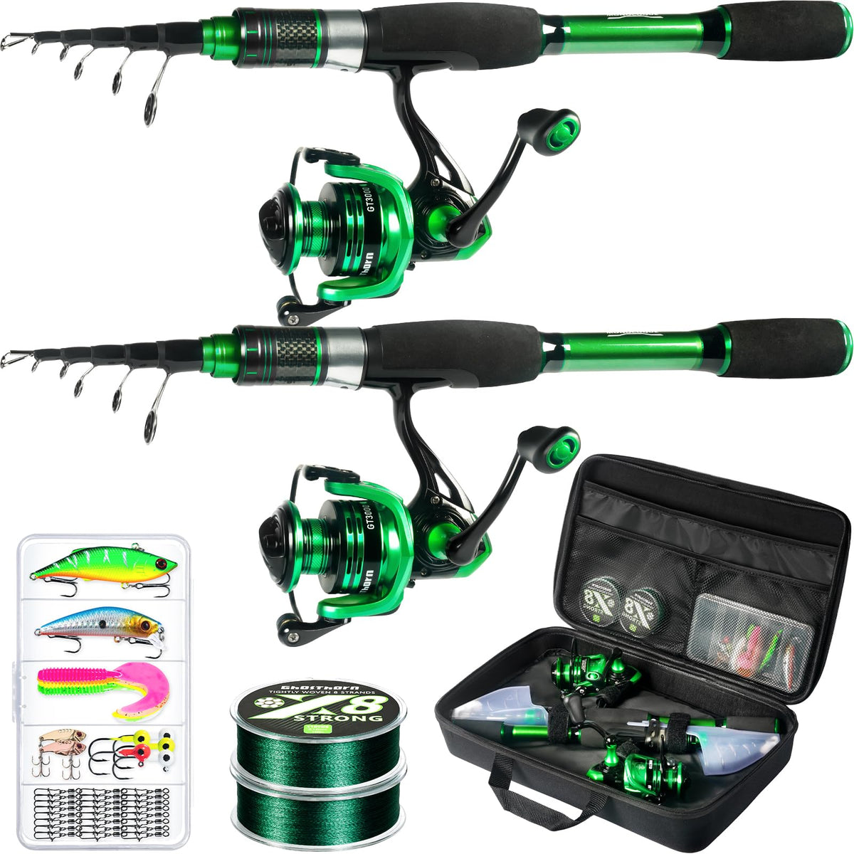Ghosthorn Telescopic Fishing Rod and Reel Combo,Spinning Travel Kit