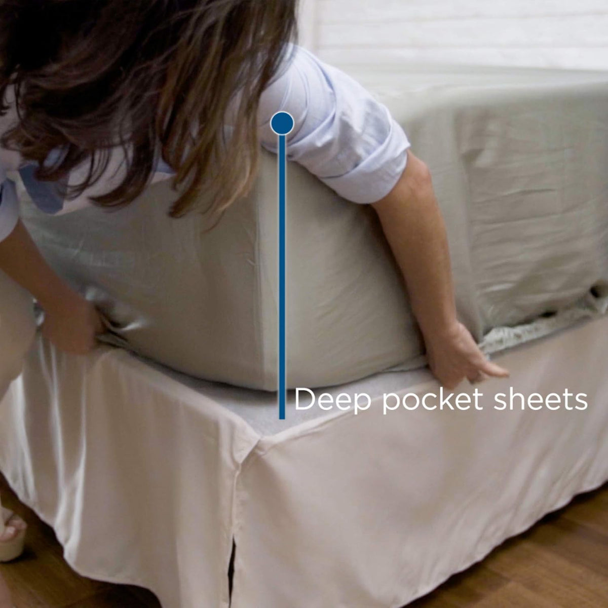 MyPillow Giza Dreams Bed Sheets, 100% Certified Giza Egyptian Cotton, Deep Pocket, Sateen Weave [Queen, White]