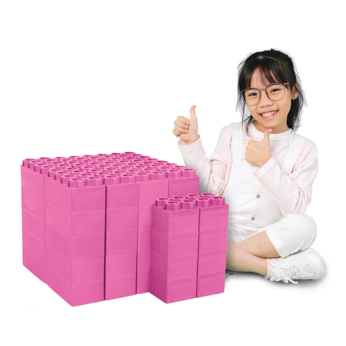 BiggoBlocks Big Blocks for Kids Ages 4-8 — Indoor & Outdoor Blocks for Kids Games — Large Building Blocks (48 pc) Learner Set