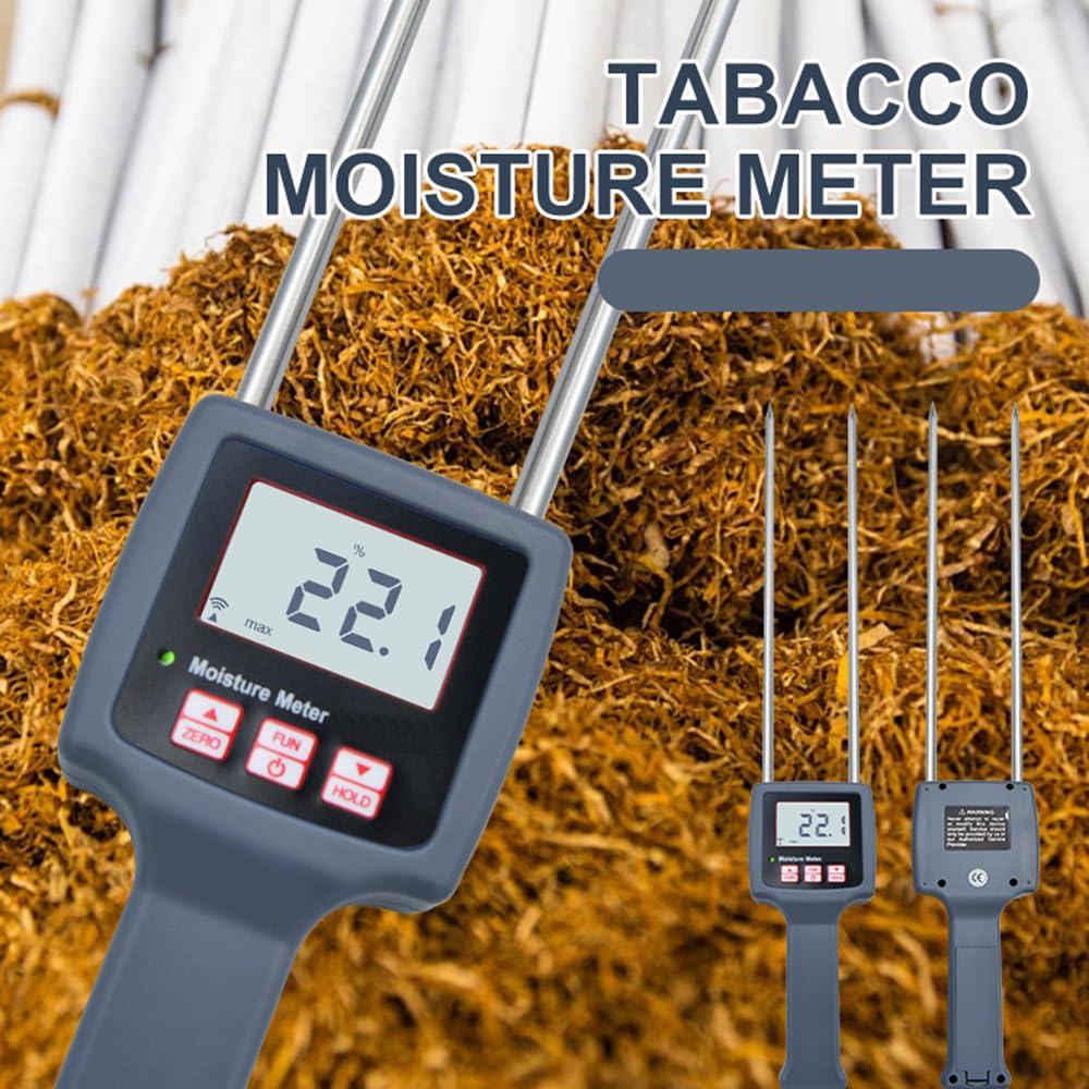 Portable Tobacco Moisture Meter Digital Tobacco Moisture Detector with LCD Display Measuring Range 8% to 40% Accuracy ± 0.5% n Resolution 0.1