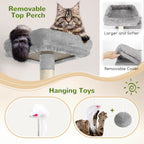 Globlazer Sturdy Cat Tree for Indoor Cats 20 lbs, S68, Cloud Grey