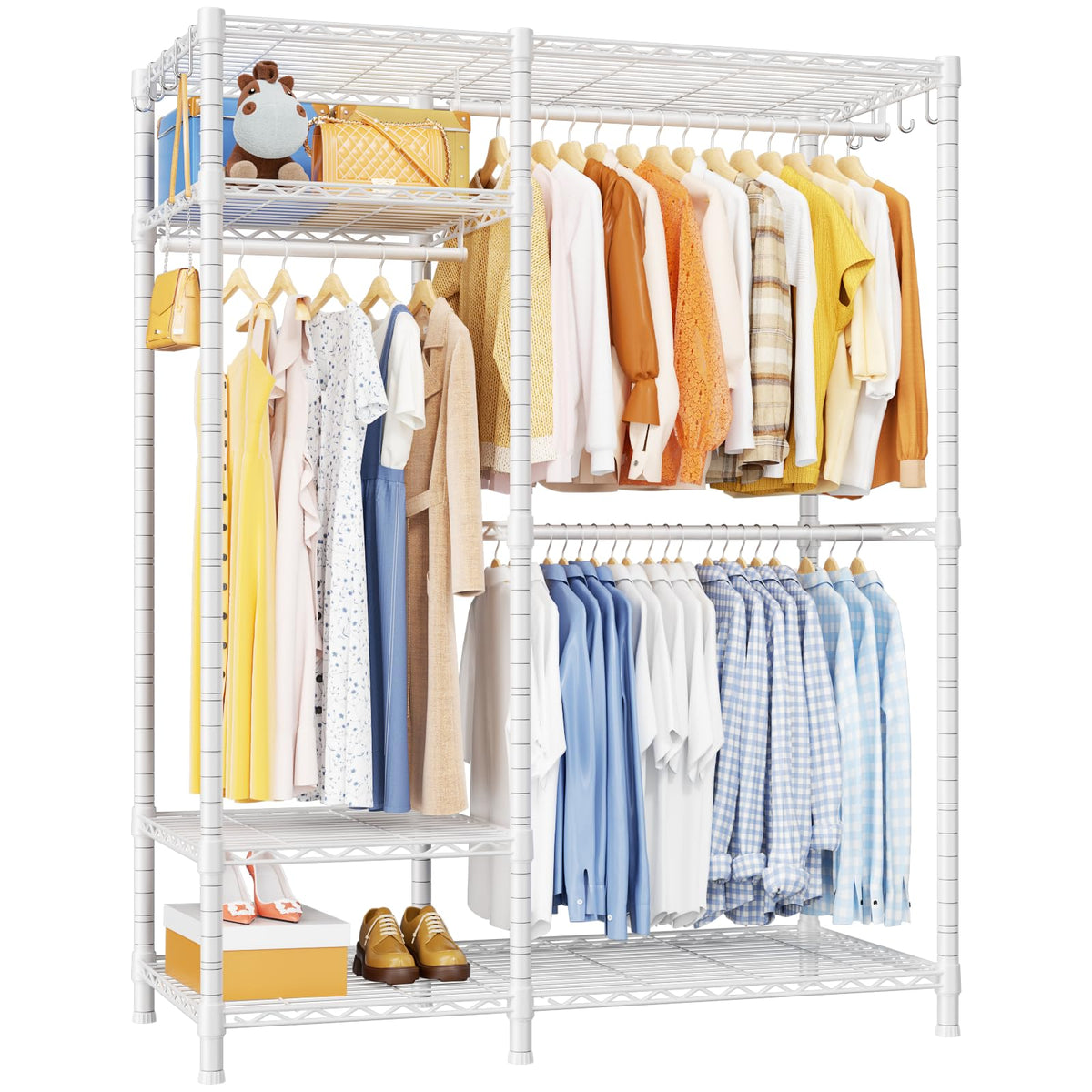Ulif F7 Clothes Rack Heavy Duty, Clothing Racks for Hanging Clothes, Black
