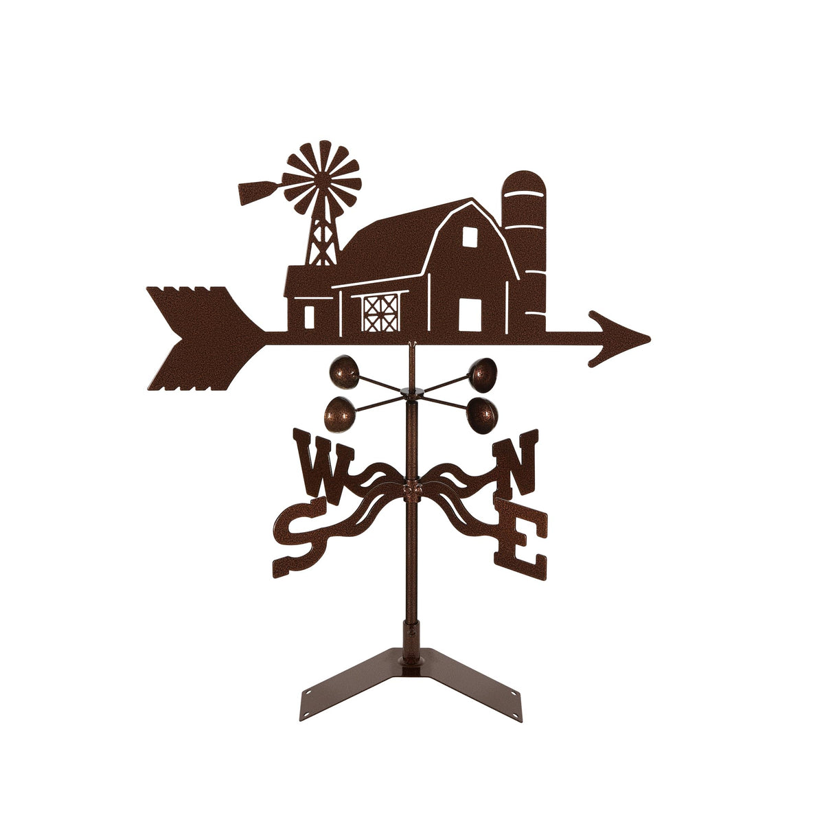 EZ Vane Steel Farm Scene Weathervane 21” Height, Includes Metal 4-Sided Mount, Wind Cups & Brackets | Hand-Crafted and Family-Owned, Made in the USA with Triple Powder Coating, Limited