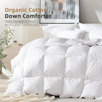 Hungarian Feather Down Comforter Queen,100% Organic Cotton Duvet Insert
