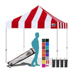 Eurmax USA 10x10ft Pop Up Canopy,Commercial Instant Tent for Outdoor Events,Patented No-Tip Rolling Storage Bag with 4 Sandbags,UV & Water Resistant,Heavy Duty Portable Shelter Gazebo,White
