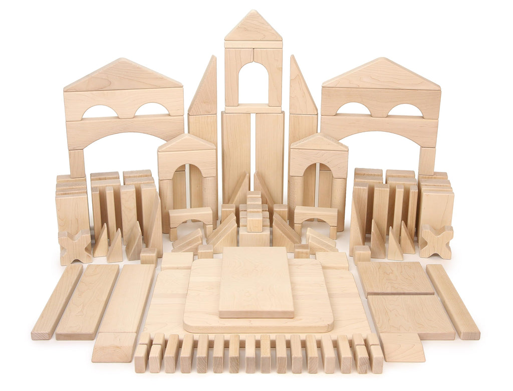 23 pc Toddler Chunky Hard Maple Wooden Block Set
