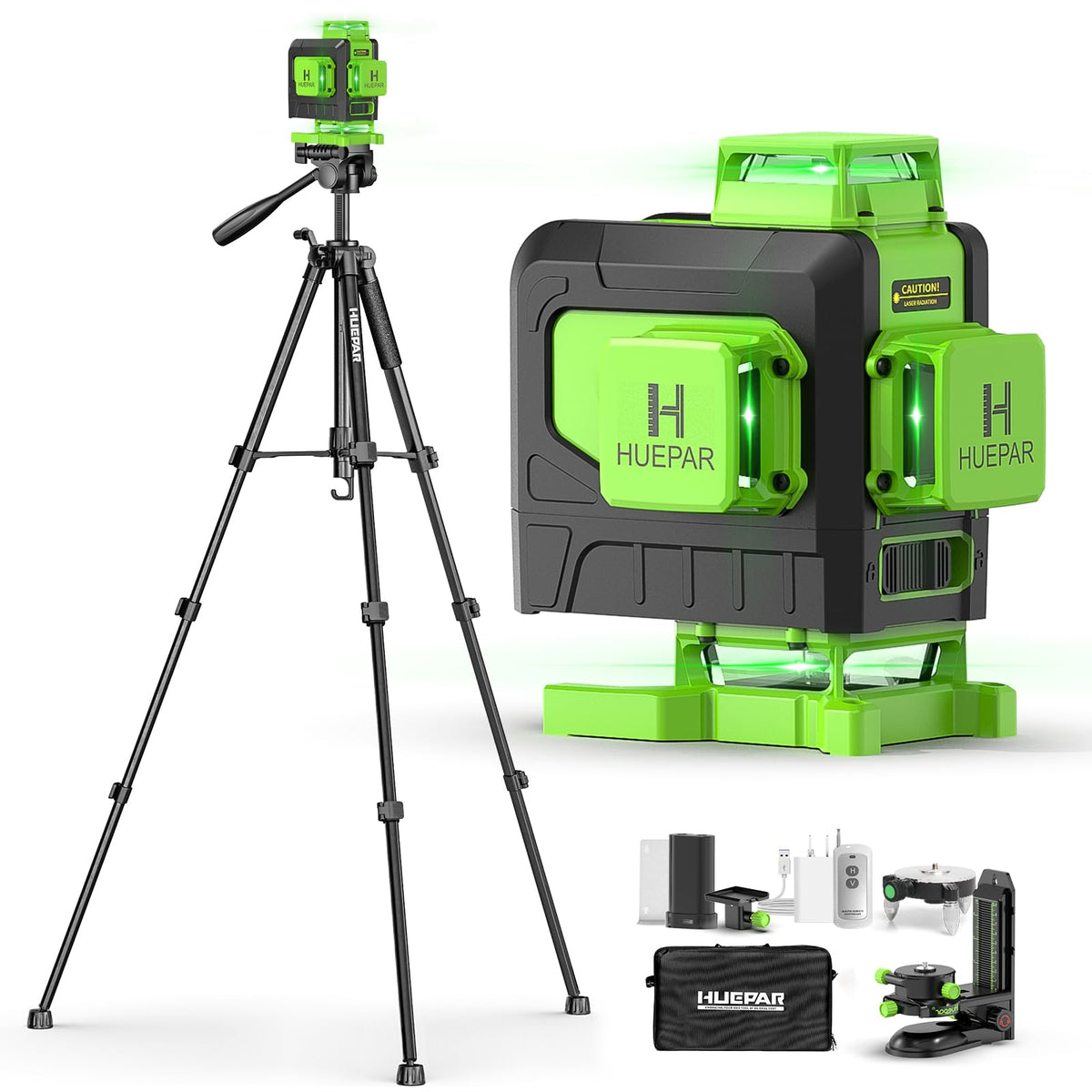 Huepar Self Leveling Laser Level with 60" Tripod U011G