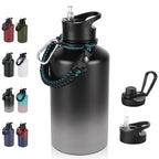 32 oz Insulated Water Bottle Bulk 8 Pack, Stainless Steel Sports Water Bottles with Straw Lid & Wide Mouth Lids, Double Walled Vacuum, Leak Proof, White
