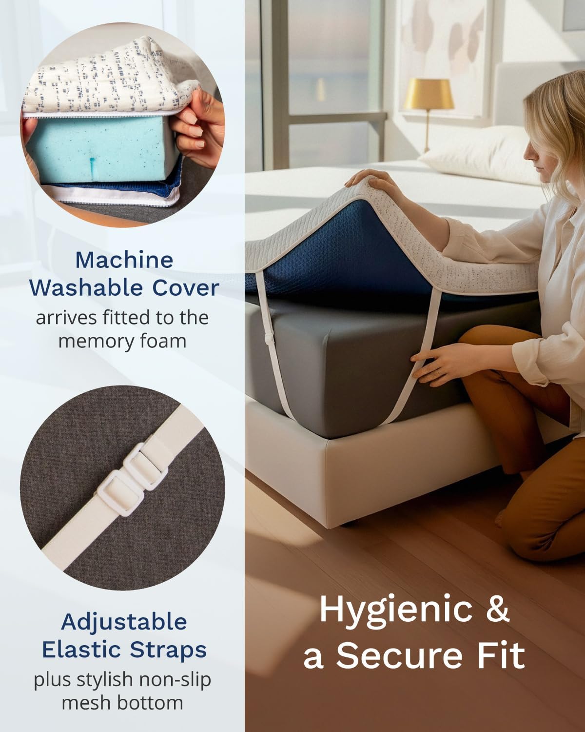 Viscosoft 3 Inch Memory Foam Mattress Topper Full - Pain & Pressure Relief