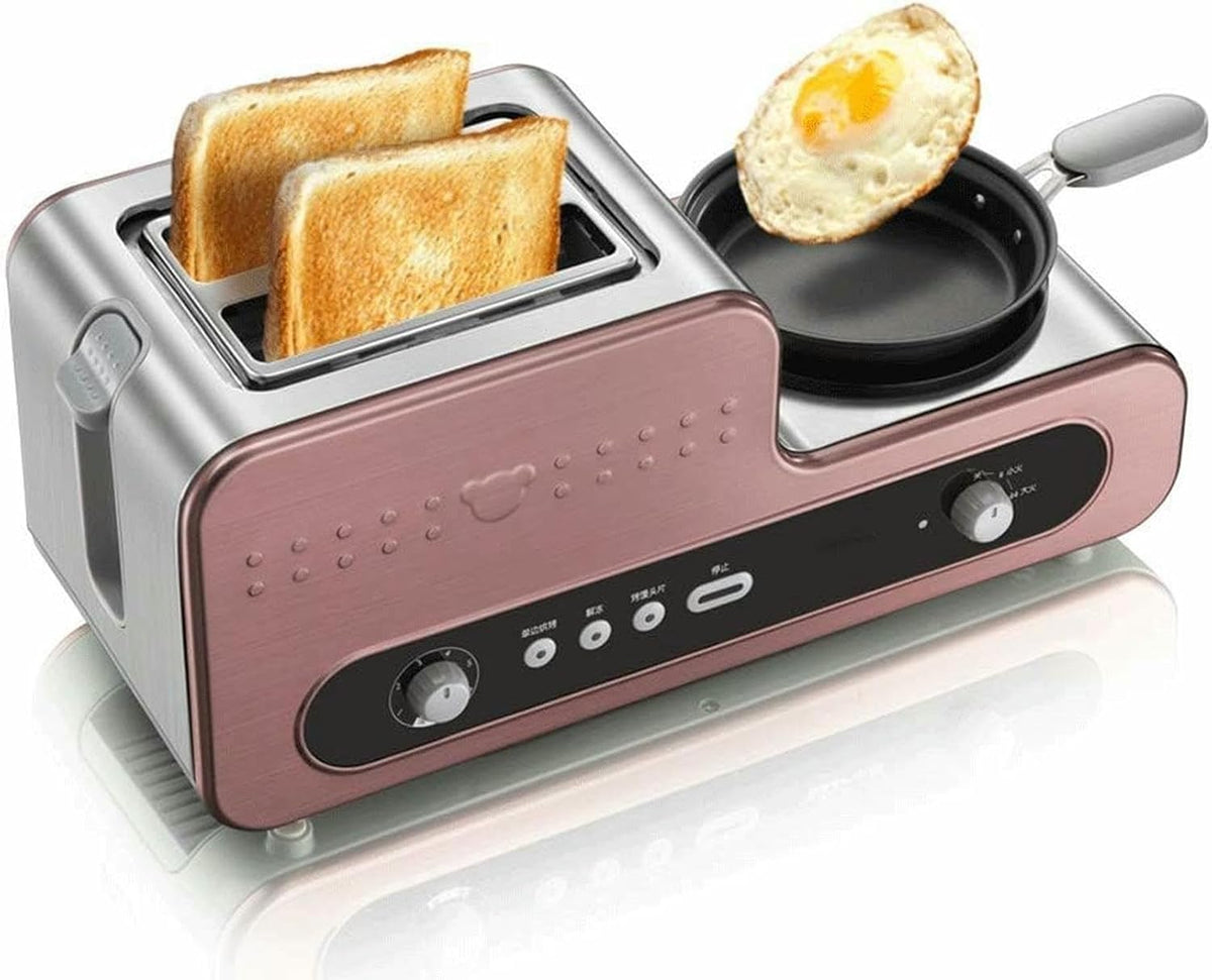 3-In-1 Breakfast Station with Stainless Steel Toaster, Coffee Maker & Ceramic Griddle - All-in-One Solution for Your Morning Meal