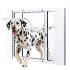 Dog Door for Window, Aluminum Frame Window Pet Door, Adjustable to Fit 33"-38" Width Sliding Windows, Magnetic Closure, Fits Dogs up to 200lb, Extra Large-Plus