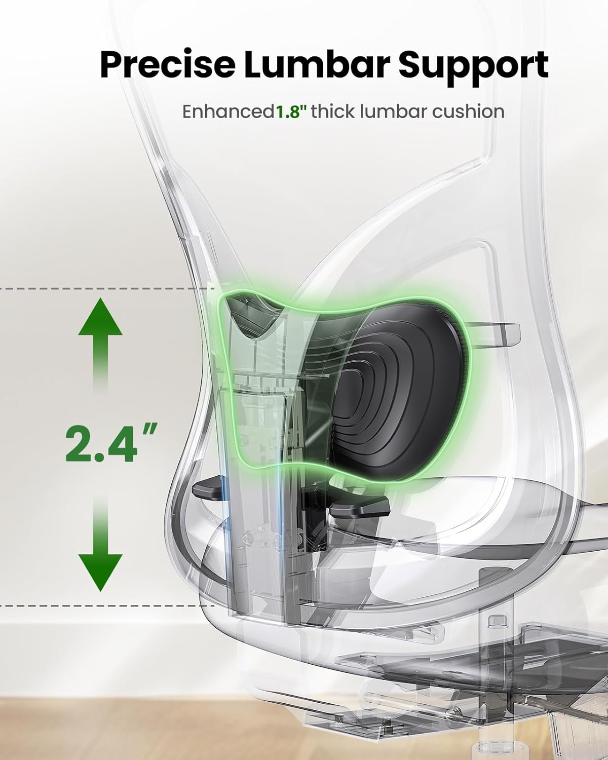 Marsail Ergonomic Office Chair with Lumbar Support and 2D Headrest