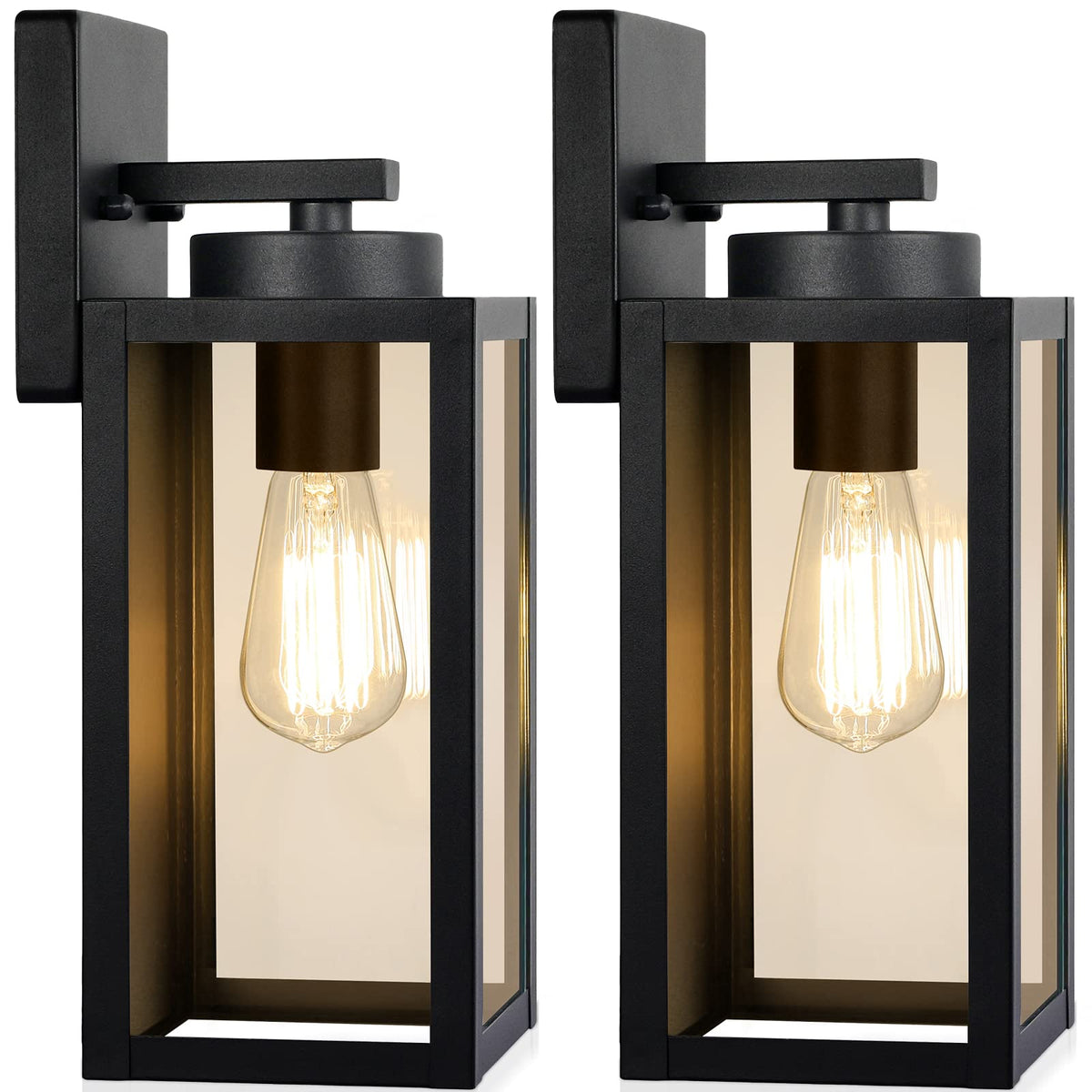 BesLowe 23.9" Extra Large Size Outdoor Wall Light Fixture, Exterior Lighting Fixture Porch Sconce Wall Mounted, Waterproof Outdoor Wall Lantern, Outside Light for House Patio Front Door Garage, Black