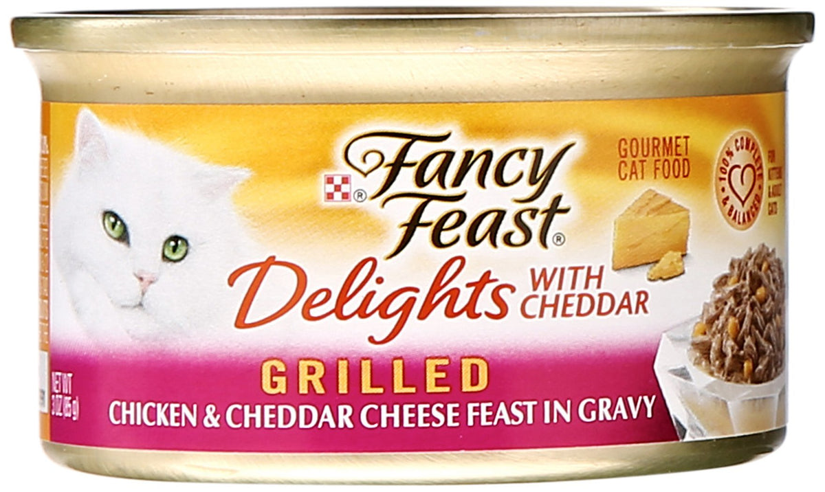 Fancy Feast Purina Gravy Lovers Poultry and Beef Grilled Gourmet Wet Cat Food Variety Pack - 3 oz. Cans,(Pack of 60)