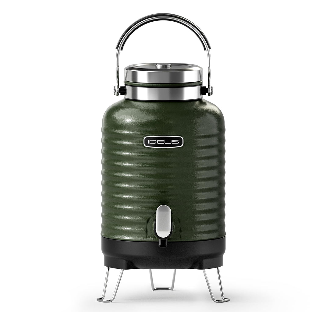 IDEUS Insulated Beverage Dispenser 1.4gal, Drink Container Deep Green