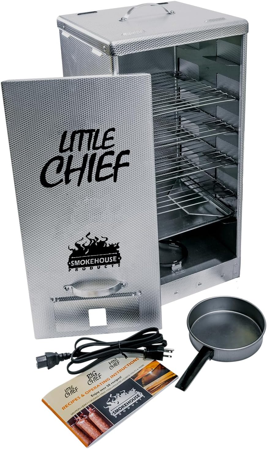 Smokehouse Little Chief Electric Smoker - Low to Mid Temperature Smoker for Fish, Jerky, Cheese, Sausage & Other meats, Smoke Up to 25 Pounds of Meat & Fish