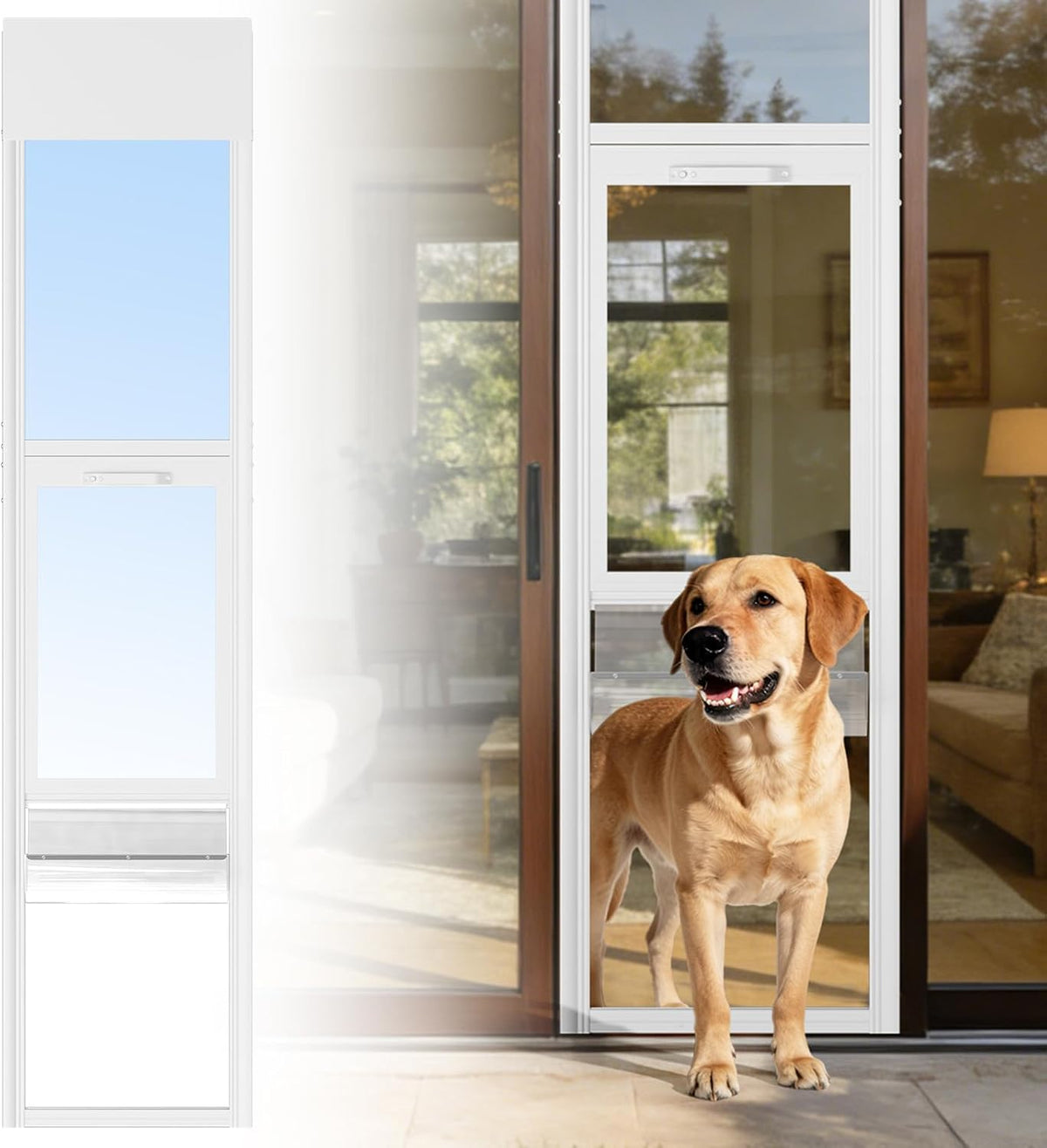 DoCred Dog Door for Sliding Glass Door, 74 13/16" to 80 11/16"