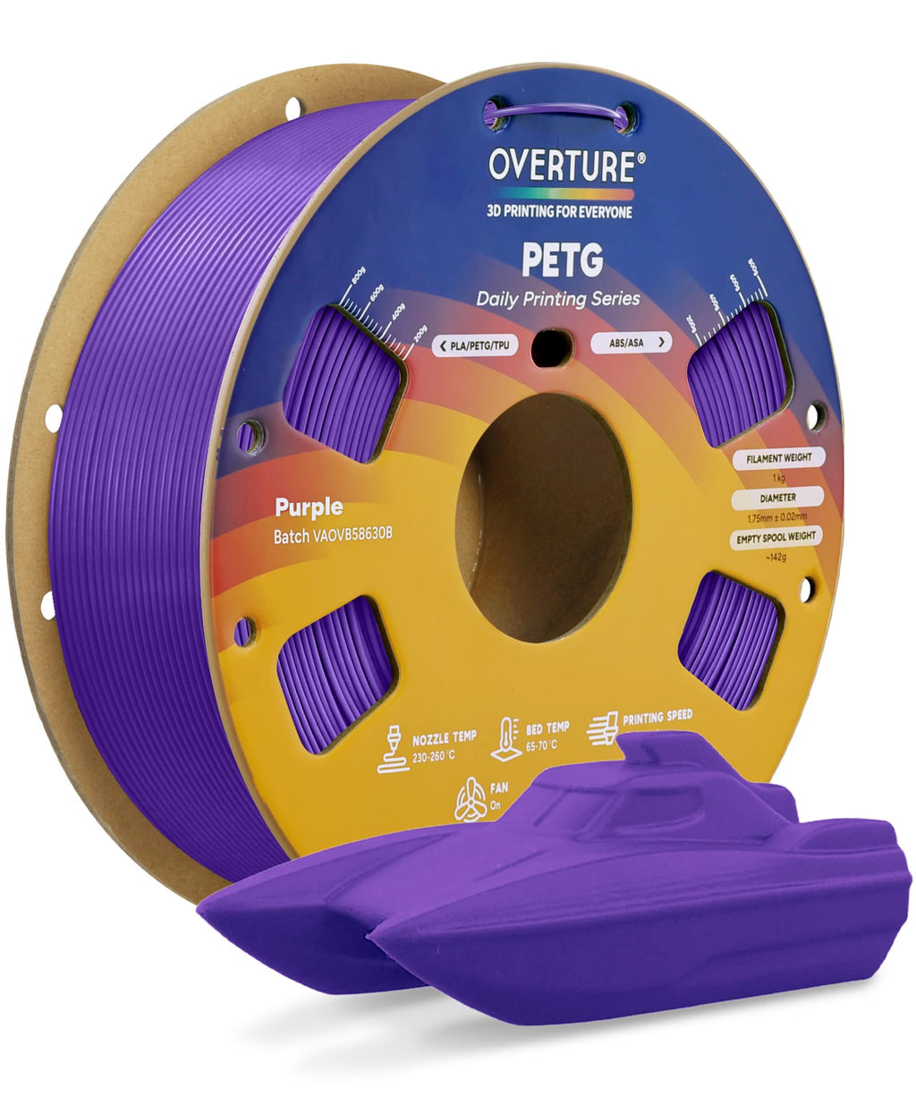 OVERTURE 10KG Bundle High Speed PETG Filament 1.75mm, 3D Printer Filament