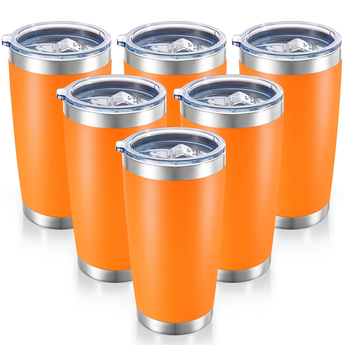 20 oz Tumblers Bulk Stainless Steel Tumbler with Lid, 12 Pack