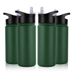 32 oz Insulated Water Bottle Bulk 8 Pack, Stainless Steel Sports Water Bottles with Straw Lid & Wide Mouth Lids, Double Walled Vacuum, Leak Proof, White
