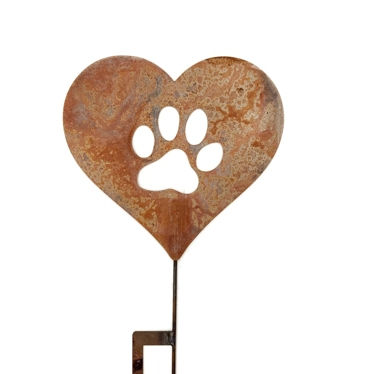 Pet Dog, Cat, Rabbit or Bird Keepsake Memorial Heart Garden Stake 20 to 28 Inches Tall (Large Heart, 28" Tall, Cairn Terrier, Naturally Rusted)