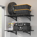 Jusgym 4 Pack Wall Mounted Garage Shelving, 2x3ft, 1400lbs Integrated Grid