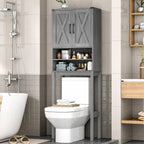 Vabches Metal Frame Over The Toilet Storage Cabinet, Black