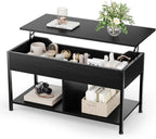 OLIXIS Coffee Table with Storage for Home Living Room Office, Black