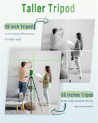 Laser Level with 50” Tripod, 360° Self Leveling Cross Line Laser Level, Green Beam Horizontal and Vertical Line leveler Tool for Hanging Pictures, Home Renovation with 4 AA Batteries & Carry Pouch