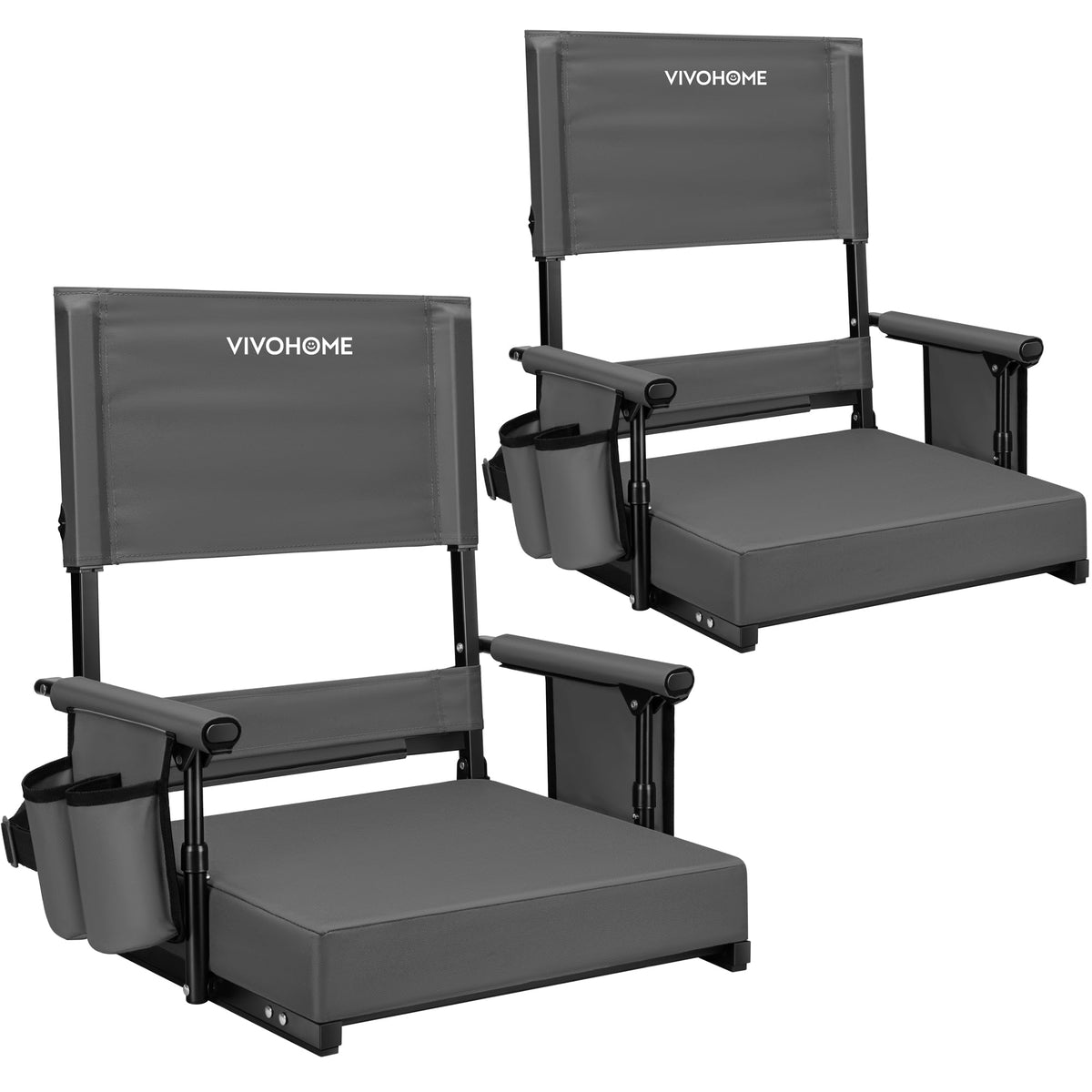 VIVOHOME Adjustable High Back Stadium Seats with Back Support and Cushion