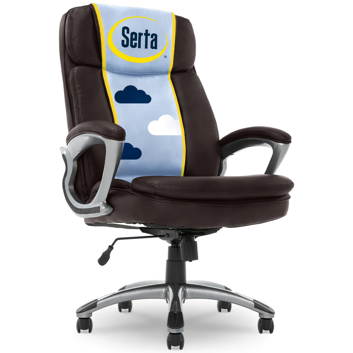 Serta Ergonomic Big and Tall Executive Office Chair Lumbar Support, Leather