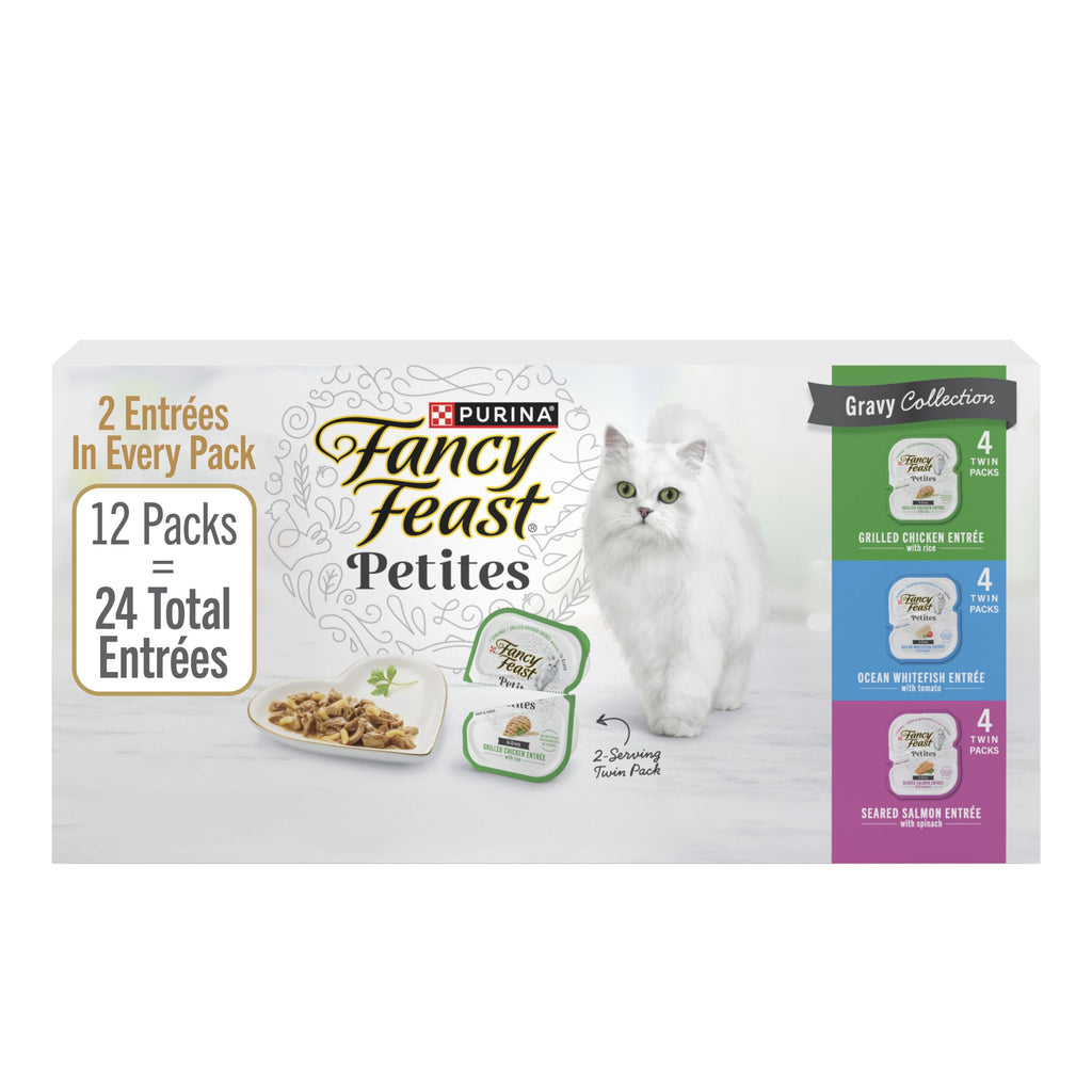 Fancy Feast Purina Gravy Lovers Poultry and Beef Grilled Gourmet Wet Cat Food Variety Pack - 3 oz. Cans,(Pack of 60)