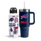 The Memory Company Officially Licensed NFL 2-Pack Stainless Steel Tumbler Set, 34oz Team Spirit Water Bottle & 40oz Game Day Tumbler with Lid and Straw, BPA-Free Materials, Convenient Straw Design