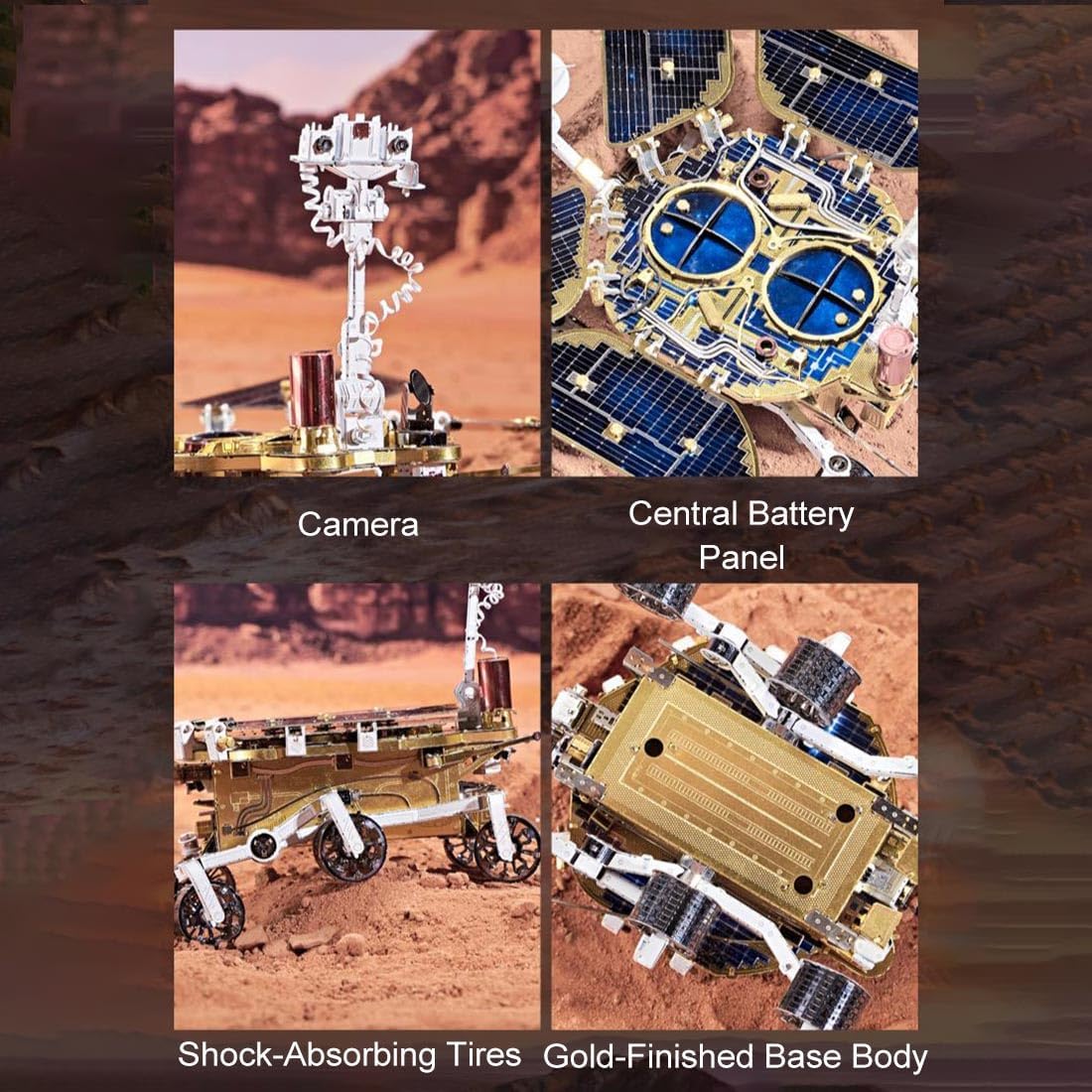 3D Metal Puzzle Space Rover Model Kit, 281PCS 1/23 Scale DIY Assemble Steampunk Mechanical Mars Rover Model, Creative Handcrafted Metal Art Craft Desktop Display & Decoration for Adults