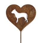 Pet Dog, Cat, Rabbit or Bird Keepsake Memorial Heart Garden Stake 20 to 28 Inches Tall (Large Heart, 28" Tall, Cairn Terrier, Naturally Rusted)