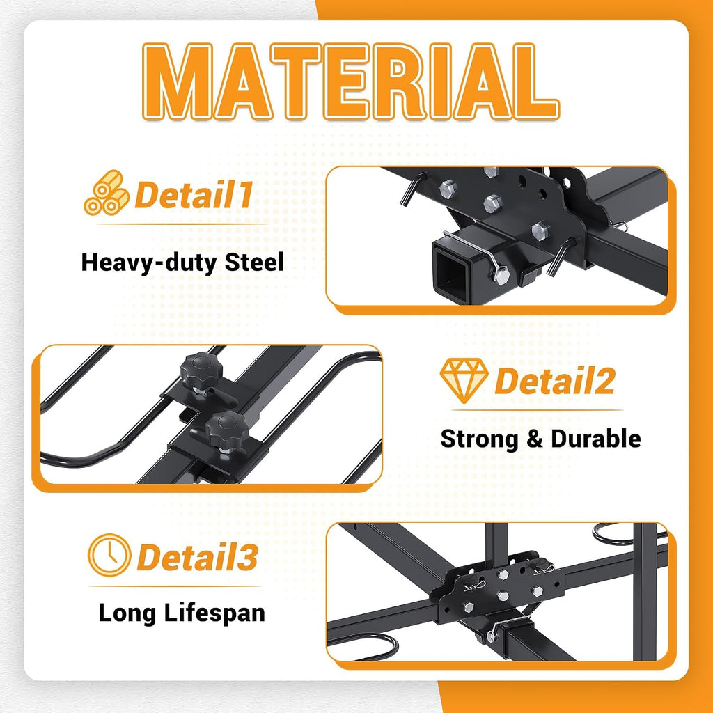 HECASA Universal 4 Bike Platform Carrier Mount Rack Foldable