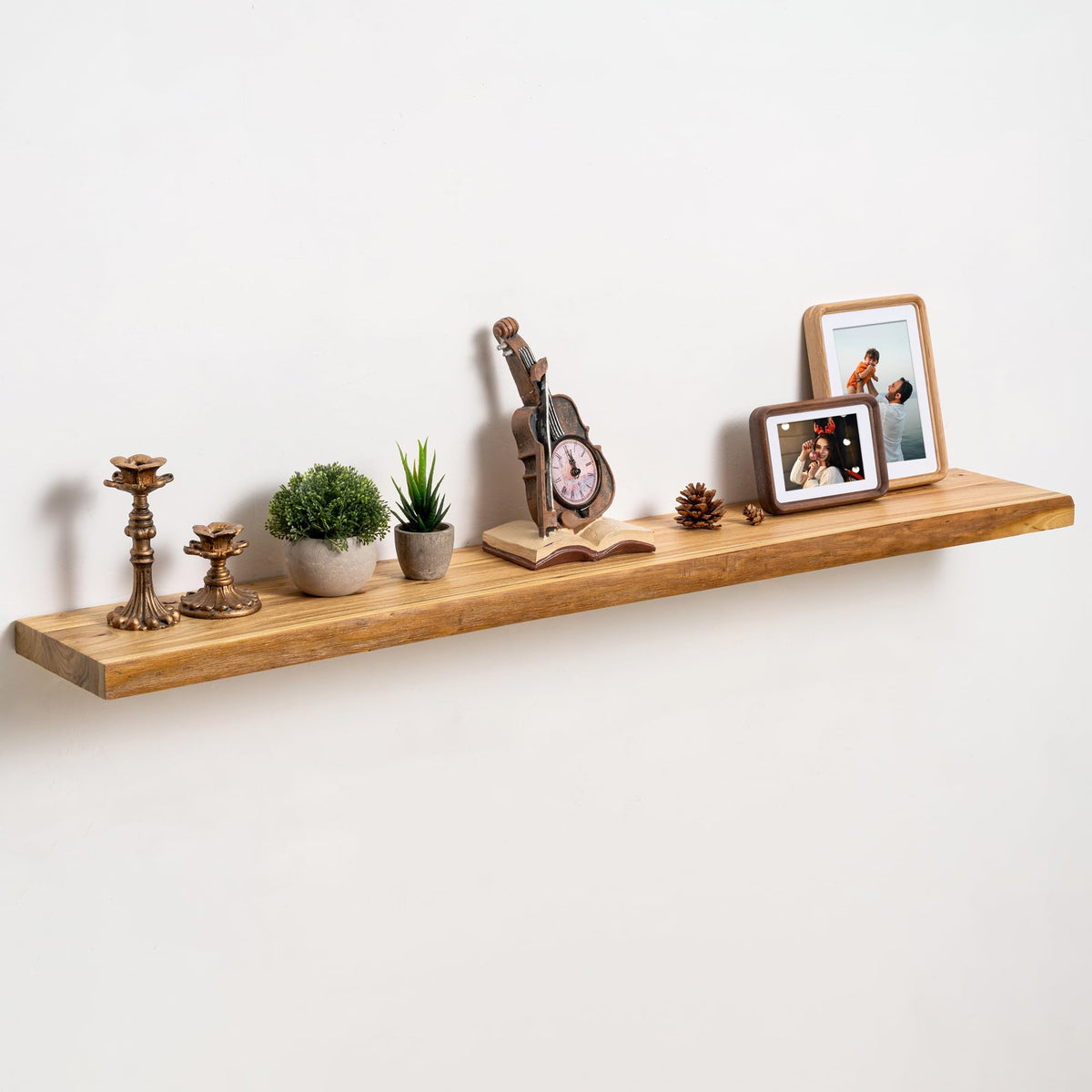 fuqing Live Edge Floating Shelves for Wall, 20 Inch Solid Elm Wood Shelves
