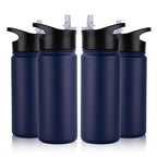 32 oz Insulated Water Bottle Bulk 8 Pack, Stainless Steel Sports Water Bottles with Straw Lid & Wide Mouth Lids, Double Walled Vacuum, Leak Proof, White