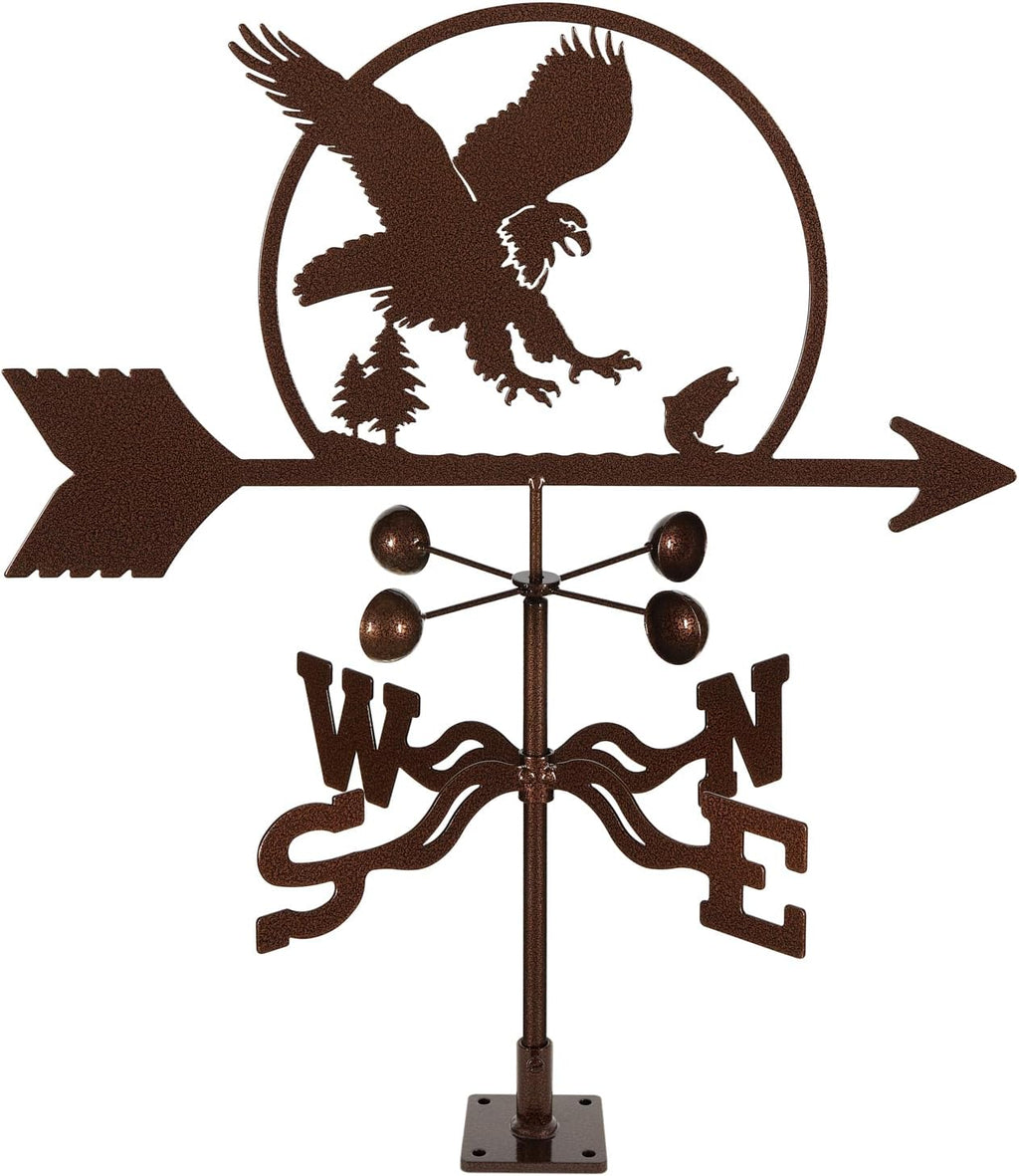 EZ Vane Steel Eagle Weathervane with Wind Cups — Deck Mount