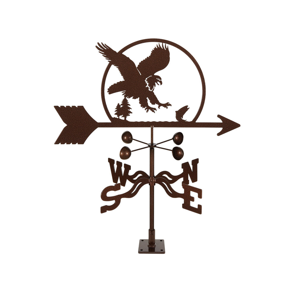EZ Vane Steel Eagle Weathervane with Wind Cups — Deck Mount