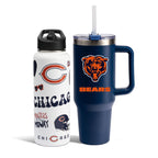 The Memory Company Officially Licensed NFL 2-Pack Stainless Steel Tumbler Set, 34oz Team Spirit Water Bottle & 40oz Game Day Tumbler with Lid and Straw, BPA-Free Materials, Convenient Straw Design
