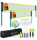 Portable Outdoor Volleyball Badminton Combo Net Set with 2 Nets