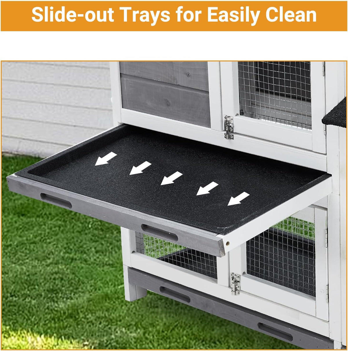 Garvee 58'' Bunny Hutch Indoor Bunny Cage, Rabbit Hutch, 2-Tier Bunny House