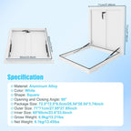Roof Hatch 27.95" L X 27.95" W Roof Security Door Aluminum Alloy Attic Door, White Deck Installation Roof Window for Home Warehouses Hotels