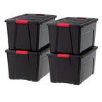 IRIS USA 6-Pack 54 Quart Storage Bins with Lids, Black